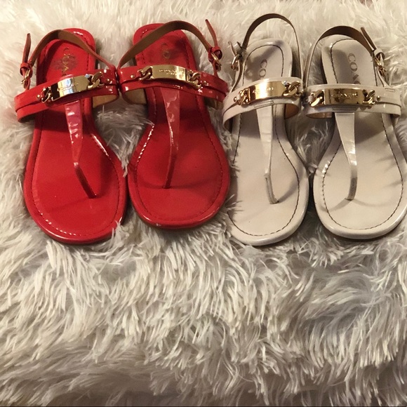 Twin pair of coach sandals - Picture 2 of 6